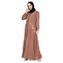 Front Open cuff sleeves  Embroidery Abaya - Rose Golden